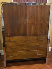 Rare John Stuart Mid Century Modern Chest Rosewood Chrome Black Lacquer