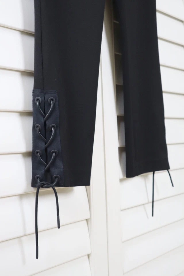 Pantalones al tobillo RAG & BONE New York $295 negros lisos ponte elásticos con cordones talla 8 Foto 2 de 4