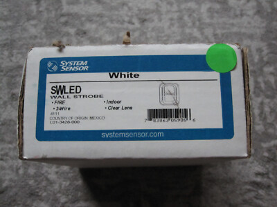System Sensor SWLED Wall Fire Strobe White Body Clear Lens New In Box