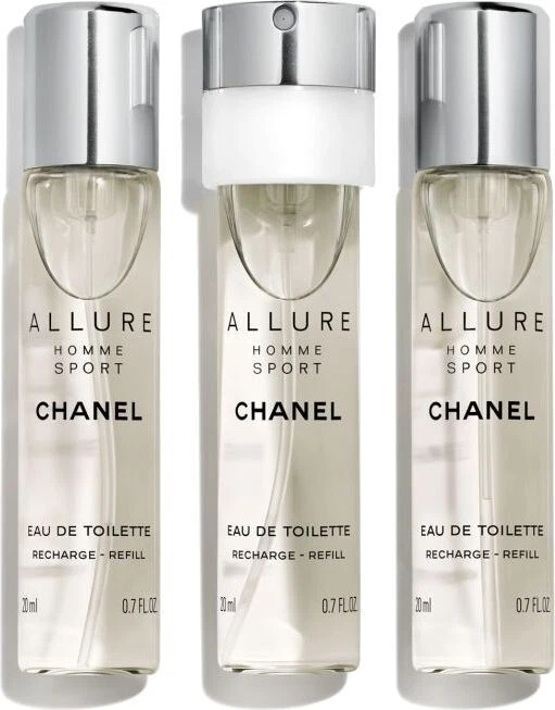 CHANEL Allure Homme Sport EDT TRAVEL SET 3X 20 ML REFILL SHIP FROM
