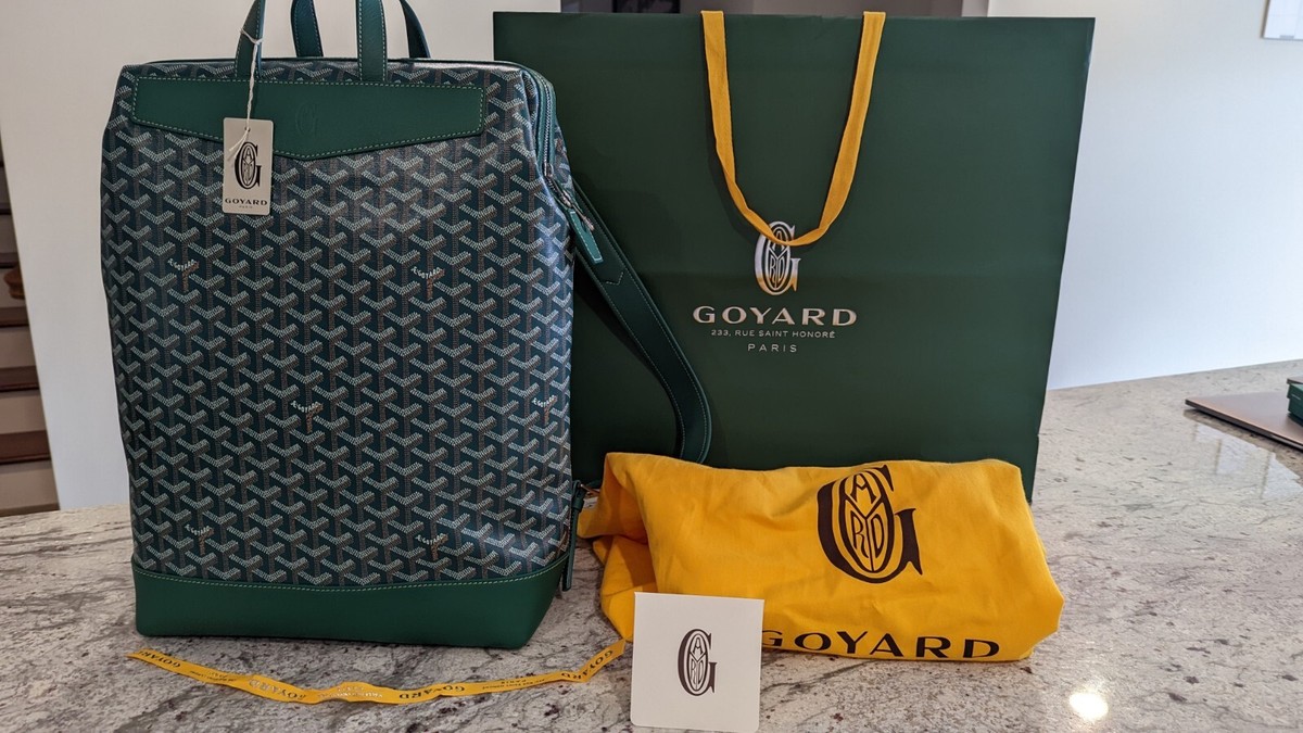 Goyard Green And White Goyardine Canvas And Chevroches Calfskin St