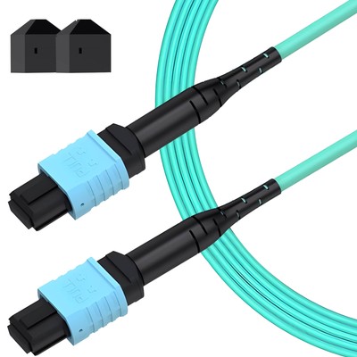 10ft/3m MPO to MPO Multimode OM3 Fiber Optic Patch Cable 12 Fibers Female B F...