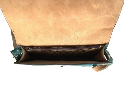 Sac Besace épaule En Cuir 100% Véritable - Couleur Bleu Barbeau, Fait Main, Neuf Sans étiquette