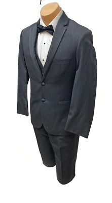 Michael Kors Charcoal Grey Eternity Suit Coat Pants Vest Trim Fit Obsession  Tux