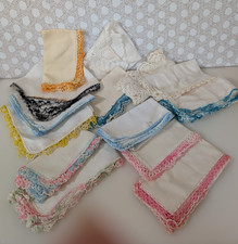 Vintage Mixed Lot of 14 - Crocheted Hankies Handkerchiefs