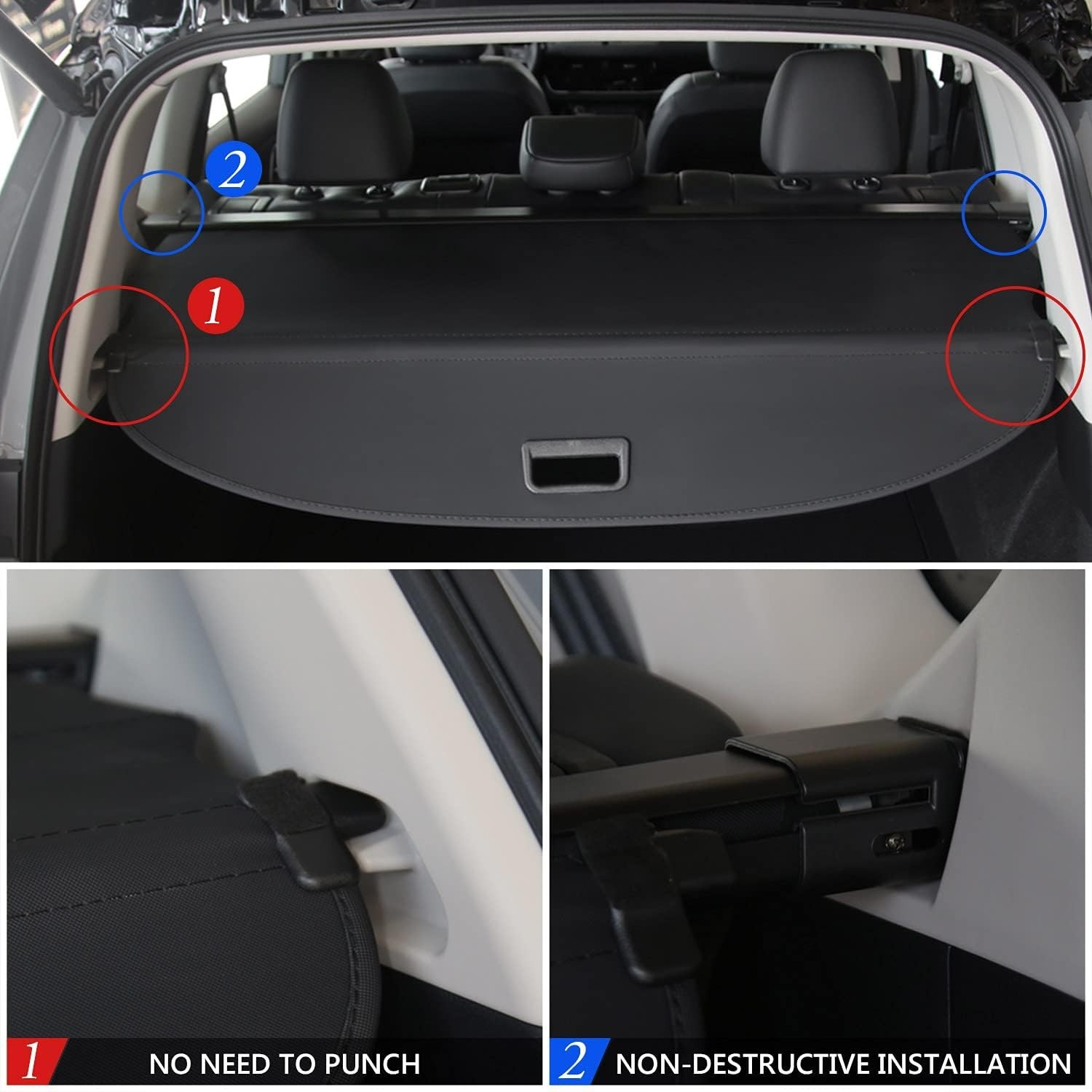 For 2021-2025 Nissan Rogue Cargo Cover Retractable Trunk Cover Shield Shade