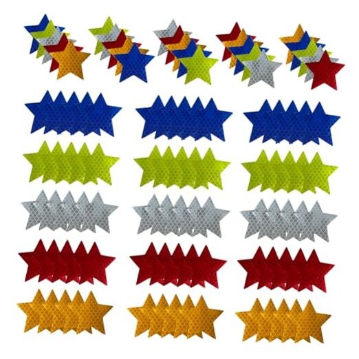 100Pcs Warning Reflective Stickers, Reflective Decals Waterproof Reflector 