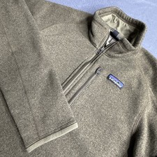 Patagonia Better Sweater 1/4 Zip Pullover Worn Wear Heathered Olive Men's Small
