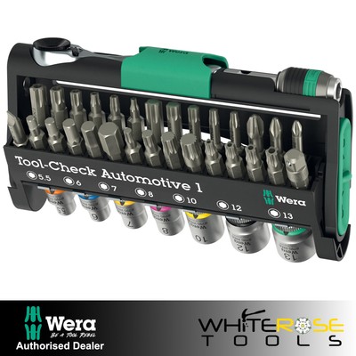 Wera Schraubendreher Bits Bithalter Steckschlüsselsatz Werkzeugcheck KFZ 1 38-tlg PH TX