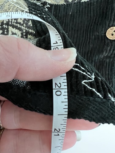 Vintage Corduroy Patchwork Vest Embroidered Fall Leaf Large Festival Hippie Boho - Picture 7 of 8