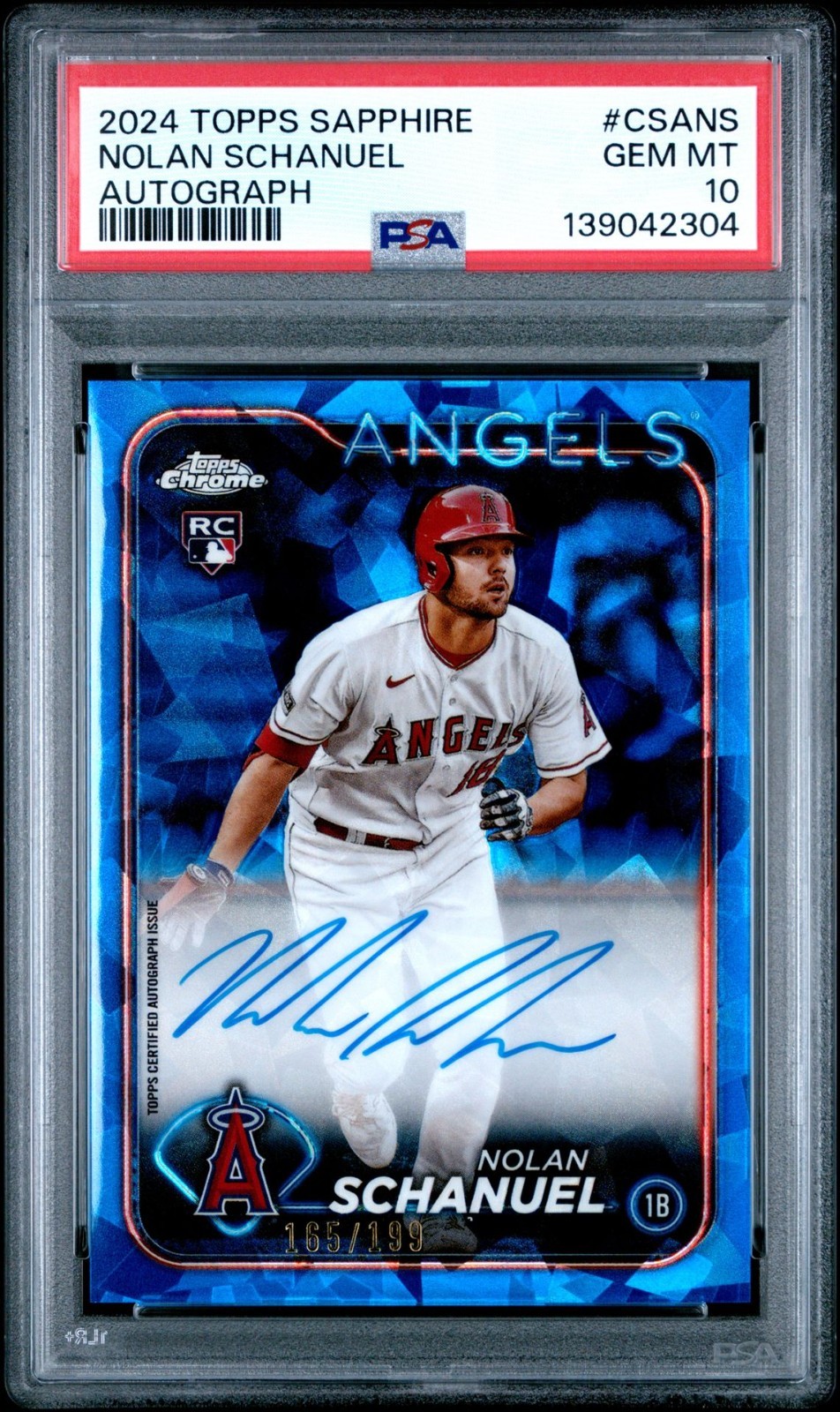 2024 Topps Chrome Sapphire Nolan Schanuel Rookie RC Auto /199 PSA 10 GEM MINT
