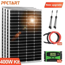 400W Monocrystalline Solar Panel Kit 100WATT PV Modual for RV Boat Home Off Grid