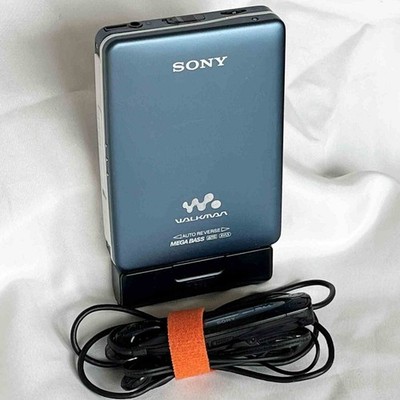 SONY WM-EX631 ブルー カセットウォークマン SONY WM-EX631 Navy 2002 W/Accessories Walkman Cassette Player