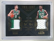 Jayson Tatum Semi Ojeleye 2017 Panini Noir #JT-SO Two Shot Rookie Jerseys /25