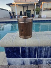 Vintage AZTEC Wood Grain Humidor Canister