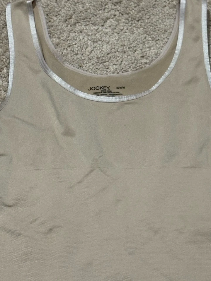 Camisola más delgada Jockey para mujer talla mediana beige ropa moldeadora elástica Foto 3 de 4