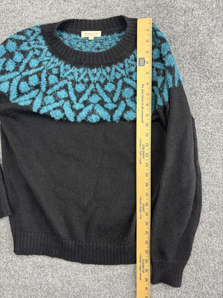 Suéter Novica Para Hombre Grande Lana Alpaca Tejido Pullover Cuello Redondo Perú Foto 4 de 4