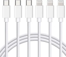 USB C to Lightning Cable 3Pack 6FT [MFi Certified] iPhone Fast Charger Cable USB