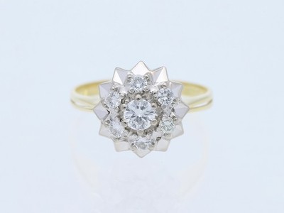 vintage Gold Ring Brillanten 0,44 Karat 585 Gelb Gold 14 Karat Deta Schmuck
