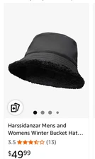Harssidanzar Mens and Womens Winter Bucket Hats Wool Lining Waterproof