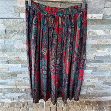 Alfred dunner Paisley Print Women's Skirt - Red and Green