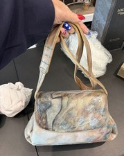 Vintage Signed Jane Yoo purse, hand-painted, Leather Wearable Art