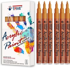 Orange Marker Paint Pens - 6 Pack Acrylic 1 Count Pack of 6 ,