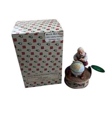 Santa Globe Figurine Willitts Design Musical Porcelain Christmas Collectible