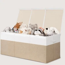 INDRESSME 185L Extra Large Toy Box, Toy Storage Organizer Collapsible Storage...