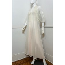 1950s Vintage Pink and Cream Peignoir Set by Tabarin