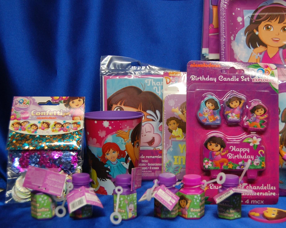 Dora Friends Party Set #21 -  2 Plates Candle Napkins Invites Favors Tablecover - Image 3 of 4