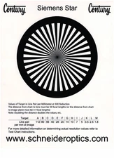 8.5"x11" Century Precision Optics Field Focus Chart w/ Siemens Star 0TC-FC00-00 