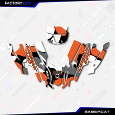 Orange Camo Racing Graphics kit fits Arctic Cat Sabercat 600 Decals  03-06 F6