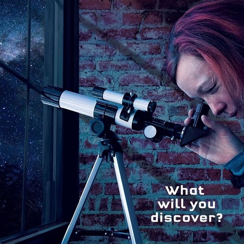 Telescopio Bambini Principianti Età 8 Rifrattore Luna Pianeta Vista Con Treppiede Nero Nuovo - Foto 8 di 9
