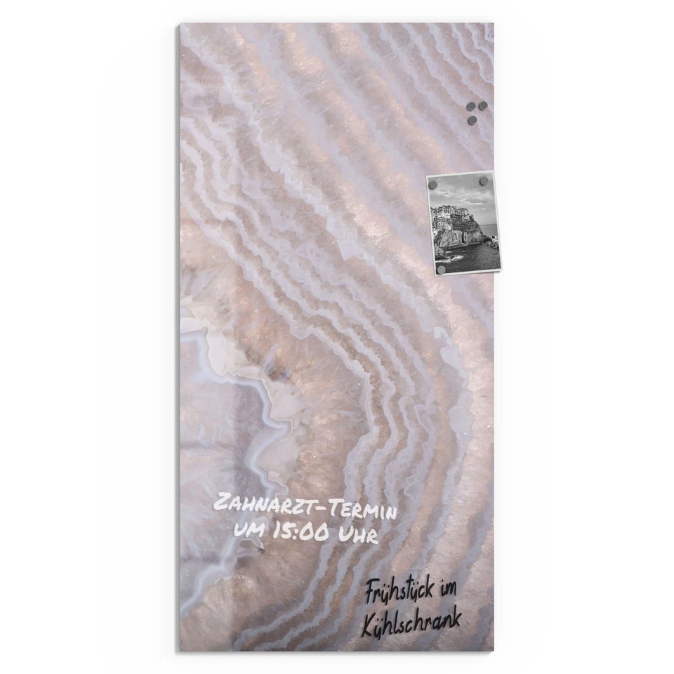 DEQORI Magnettafel Glas 'Helle Achatschicht' beschreibbar Whiteboard, v. Größen - Bild 2 von 4