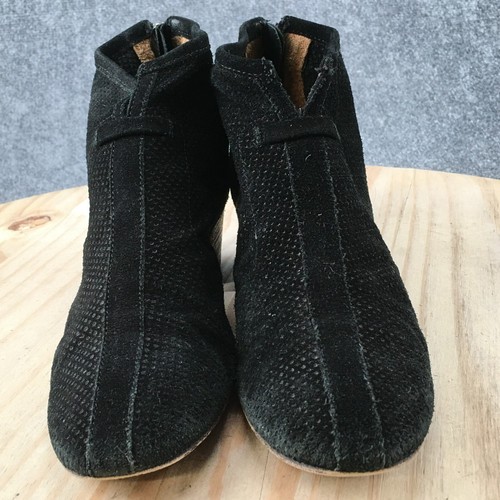 Aquatalia by Marvin K Boots Womens 7 Xcellent Ankle Booties Black Suede Heeled - Picture 4 of 17