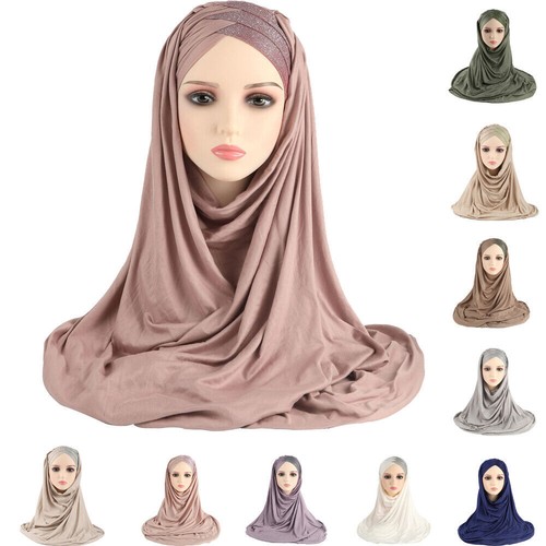 Chal instantáneo musulmán Amira turbante pañuelo en la cabeza estolado para mujer - Imagen 8 de 33