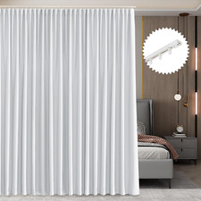 Room Divider Curtain with Ceiling Track, Blackout Privacy Large Window Curtains