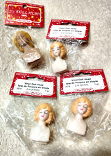 NOS 3 Vintage Fibre Craft Vinyl Doll Head Bust 3-2 1-2 1/2" 7679 7681 A45