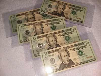 FIVE (5) US 2004 A UNCIRCULATED TWENTY DOLLAR NOTES IN SEQUENTIAL ORDER