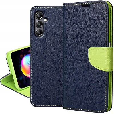 FÜR SAMSUNG GALAXY A57 5G - FANCY Case Hülle Handy Tasche Etui  Flip Cover BLAU