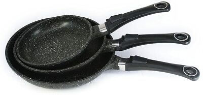 3er SET PRADELPFANNE STEINFORM NOV PIERRA 20 24 28 CM PRADEL - TOP