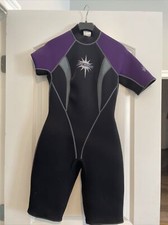 NEW Jobe Women's Shorty Wetsuit Size 7-8 Black Purple Bodysuit