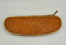 Vintage helles Braun struckturiertes Leder Etui für 2 Schreibgeräte 50er Jahre