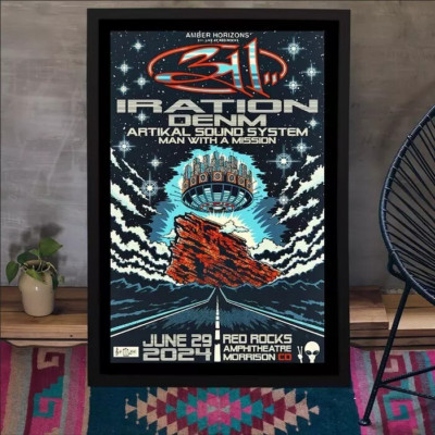 311 Band Jun 29 2024 Red Rocks Amphitheatre Morrison CO Poster