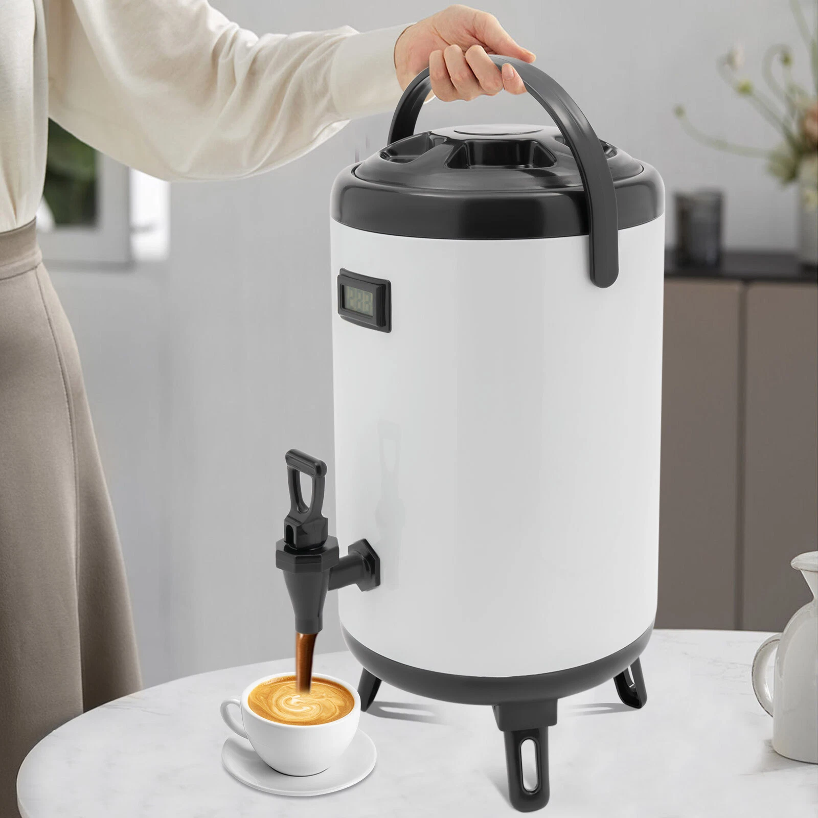 10L Insulated Beverage Dispenser Stainless Steel Cold&Hot Drink Water Dispenser