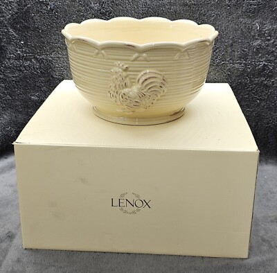 Lenox Provencal Garden Rooster Medium Mixing Bowl With Box