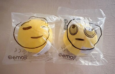 Hungry Jacks / Burger King 2019 Official Emoji Soft Plushies Toy Set Of 2 BNIP