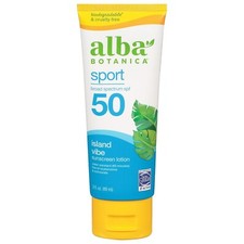 Alba Botanica Sunscreen Lotion Sport SPF 50 island Vibe 3 oz - New 1.73 per gallon