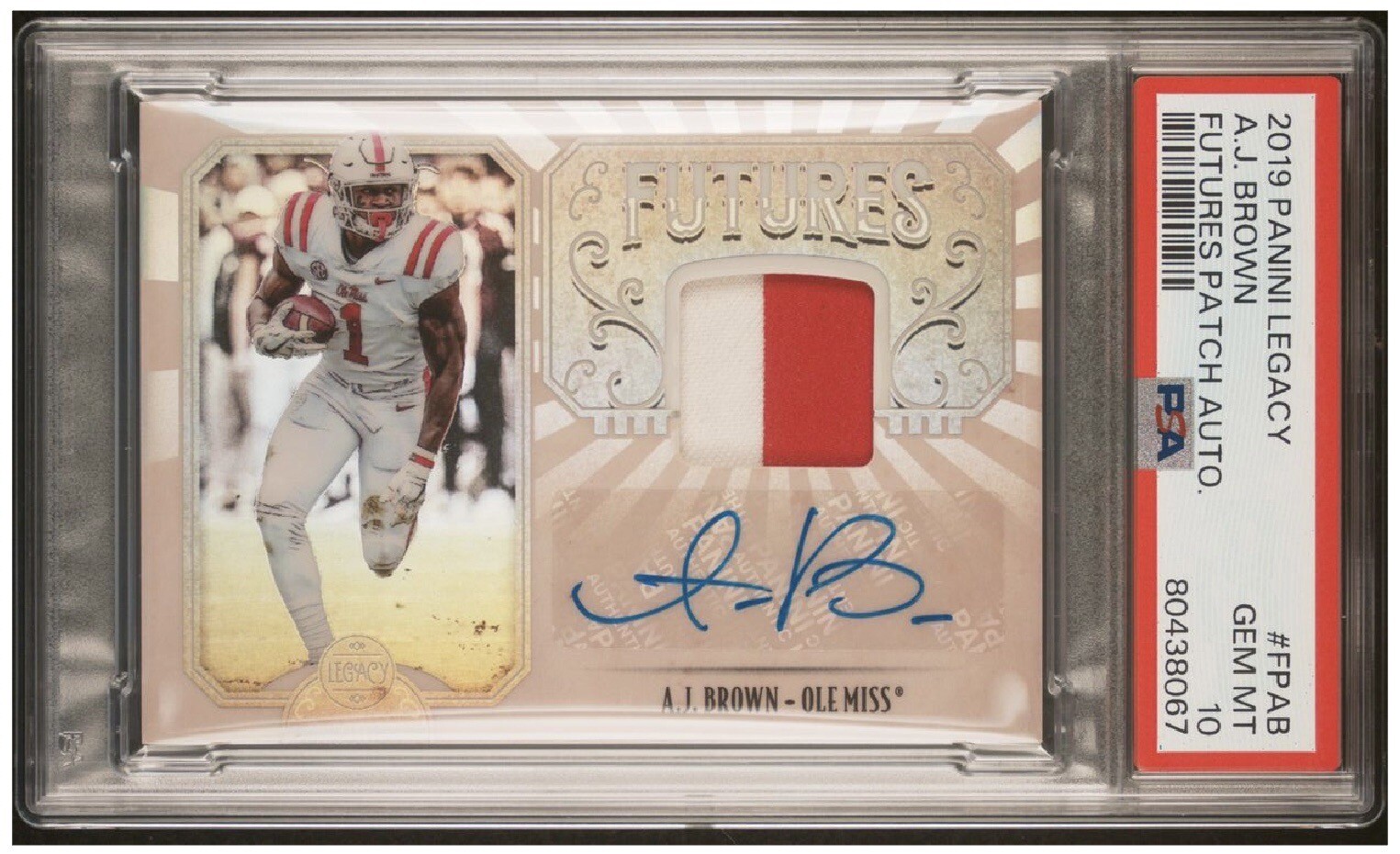 AJ Brown Panini Legacy Futures Patch Autographs #FPAB Base